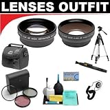 2x Digital Telephoto Professional Series Lens + 0.5x Digital Wide Angle Macro Professional Series Lens + 3 Piece Digital Camera Filter Kit + 2 Mini DV Digital Video Cassettes + Deluxe DB ROTH Super Savings Accessory KitFor The Samsung SC-D382, D372, D365,
