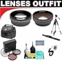 2x Digital Telephoto Professional Series Lens + 0.5x Digital Wide Angle Macro Professional Series Lens + 3 Piece Digital Camera Filter Kit + 2 Mini DV Digital Video Cassettes + Deluxe DB ROTH Super Savings Accessory KitFor The Samsung SC-D453, D963, D5000 MiniDv Camcorders