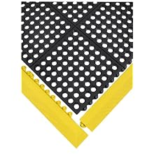 Wearwell Nitrile Rubber 572 24/Seven Anti-Fatigue Mat, for Wet Areas, 3' Width x 3' Length x 5/8" Thickness, Black