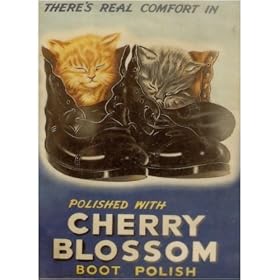 L1222 LARGE CHERRY BLOSSOM BOOT POLISH METAL ADVERTISING WALL SIGN RETRO ART