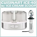 wooden-ice-cream-makers Cuisinart ICE-40 Flavor Duo Frozen Yogurt/Ice Cream and Sorbet Maker With Ice Cream Scoop