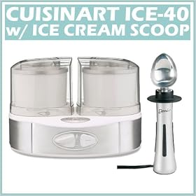 Cuisinart ICE-40 Flavor Duo Frozen Yogurt/Ice Cream and Sorbet Maker With Ice Cream Scoop