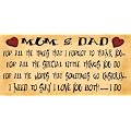 Wooden Funny Sign Wall Plaque. Mum & Dad