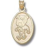 Mississippi State Univ Bulldog Oval 5/8 Pendant (Gold Plated)