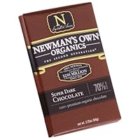 Newman's Own Organics Super Dark (70%) Chocolate Bar, 2.25-Ounce Bars (Pack of 12)