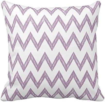 Home Style Chevron Pattern- Trendy Pencil Purple Chevron Zigzags Pattern Pillow Cover