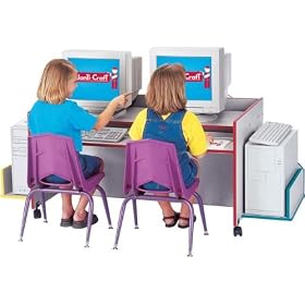 Jonti-Craft 3495JC008 Rainbow Accents Kydz Double Computer Kids