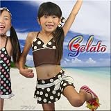 gelato toddler ラブカワ水玉☆2P水着（<strong>シュシュ</strong>付）【キッズ/女児水着】