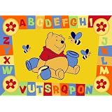 Luxury Childrens Character Winnie The Pooh ABC Yellow Disney Rug/Mat