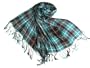 UBI Women's Plaid Plush Square Scarf,Green/Red,One Size