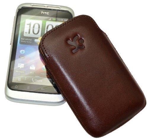 Suncase Ledertasche f&uuml;r HTC Wildfire S braun Preisvergleich