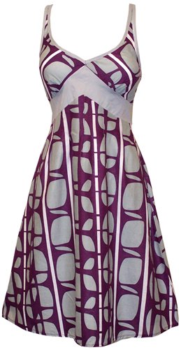 50's Style Mod Art Print Cotton Sundress Dress