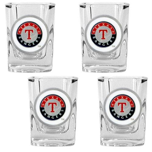 MLB Texas Rangers Four Piece Square Shot Glass Set