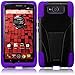 For For Motorola Droid Ultra XT1080 Hybrid TSTAND TUFF IMPACT Cover Case (Black/Purple)