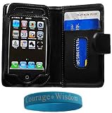Apple iPhone 3G Wallet Leather case AT&T + Courage*Wisdom Wristband