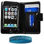 Apple iPhone 3G Wallet Leather case AT&T + Courage*Wisdom Wristband