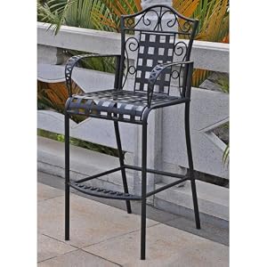 Mandalay Bar Height Wrought Iron Patio Chair Set Of 2 Apag 2c