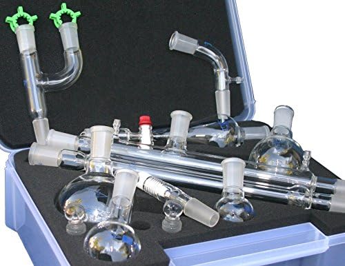 Advanced Organic Chemistry Lab Glassware Kit in Plastic Carrying Case-24/40-19 Pcs - EXPERT Series