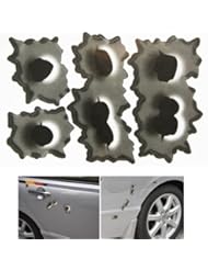 Home Improvement: Carcare Fake Bullet Holes Funny Car Helmet Stickers Decals Emblem Symbol For Toyota BMW VW Volkswagen Ford Buick Porsche - Carcare