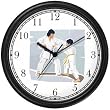 Boy and Man doing Karate or Judo Martial Arts Wall Clock by WatchBuddy Timepieces (Black Frame)