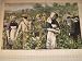 1873 Hand Tinted Engraving: Picking Raspberries - Farm Life in 19th Century