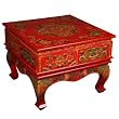 Handmade Asian Furniture - Antique Style 27" Tibetan Coffee Table W Painted Chinese Dragon & Flower