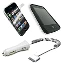 Brand New XYLO Accessory Bundle: Black SuperTUFF Silicone Shell Skin Case, ClearICE LCD Screen Protector and In Car Charger for the Apple iPhone 3G / 3GS Touch Screen Mobile Phone.