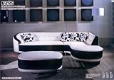 NEW 3PCS LEATHER MODERN SECTIONAL SOFA SET, ITEM BM-B299-BLACK/WHITE