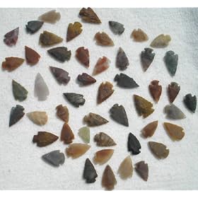 Set Of 50 Indian Arrowheads Agate New Replica 1/2 " - 1 1/2 " L