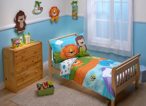 Fisher Price Precious Planets 4 Piece Toddler Bedding Set, Blue
