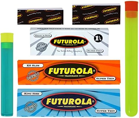 Bundle - 7 Items - Futurola Rolling Paper Sampler with Tips and Doob Tubes
