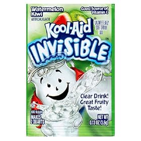 Kool-Aid Invisible Watermelon Kiwi Unsweetened Soft Drink Mix, 0.13-Ounce Packets (Pack of 96)