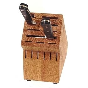 Click here to buy 16 Slot Oak Knife Block with Cleaver Slot by just%40Home Catalog.
