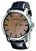 Emporio Armani oversize gents watch with amber dial, brown strap and double date box