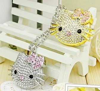 Silver  Flash  Jewelry Com Crystal Necklace Kitty 