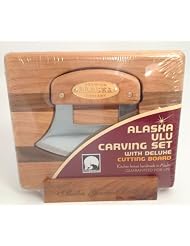 Alaska Ulu Carving Knife wi Cutting Board in Stand plus Instructional DVD by Great American Ulu Factory