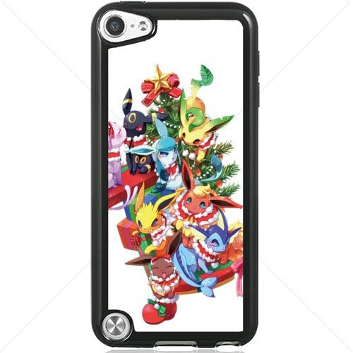 Pokemon Popular Cute Eevee Pikachu Apple iPod Touch iTouch 5th Generation Hard Plastic Black or White cases (Black)