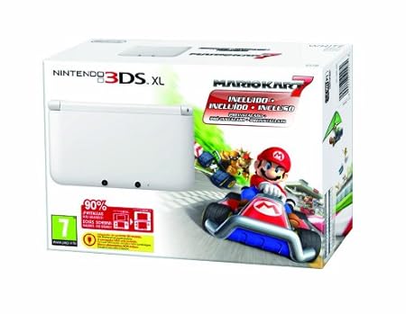 Nintendo 3DS - Console 3DS XL White + Mario Kart 7 [Bundle]