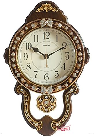 Fashion Simple Creative Mute Wall Clock with Swinging Pendulum 16 inches