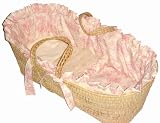 Pink Toile Moses Basket