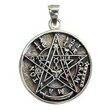 Sterling Silver Tetragrammaton Pentacle Pendant Jewelry