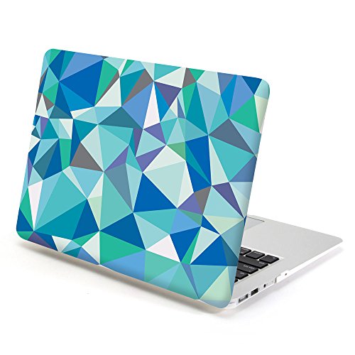 GMYLE Rubber Coated Hard Shell Case for  MacBook Air 13 Inch - Blue Geometric