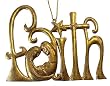Winter's Beauty Gold Inspirational Word "Faith" Christmas Ornament
