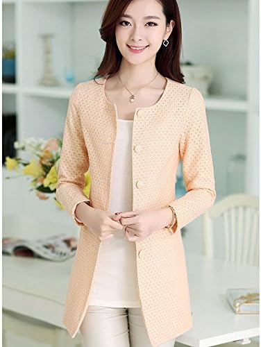 Womens Winter Blazer Suit Jacket Button Fitted Outerwear Long Sleeve Trench Coat