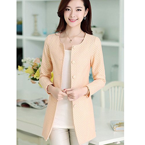 Womens Winter Blazer Suit Jacket Button Fitted Outerwear Long Sleeve Trench Coat