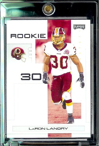 2007 Playoff NFL Playoffs Black # 136 LaRon Landry - Washington Redskins (RC) Rookie Card - (Serial #d to 199) Premium NFL Football Trading Card in Protective Display Case