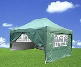 from KMS Heavy Duty 100 Waterproof 3m x 4.5m Gazebo Marquee Awning Party Tent Canopy Green 420D Silver Coated Polyster Steel Frame