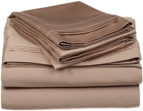 650 Thread Count Egyptian Cotton Solid Sheet Set Color: Taupe, Size: King by Simple Luxury