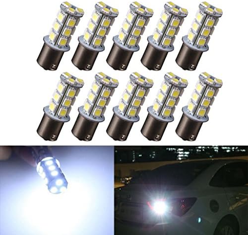 Motorus93 1156 7506 1003 1141 LED SMD 18 LED Bulbs Interior RV Camper White 10-pack