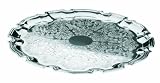 from amanda gifts Chippendale Silver Plated Tray British Made with special tarnish resistant finish that never needs polishing 18cm dia Model silver plated chippendale tray